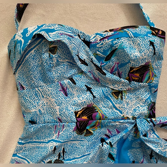 ❌Sold Handmade sarong dress 🐠 Alfred Shaheen fabric - Picture 3 of 4